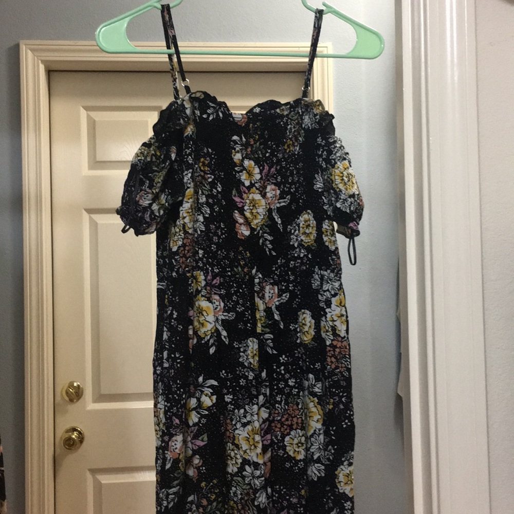 Floral cold shoulder romper